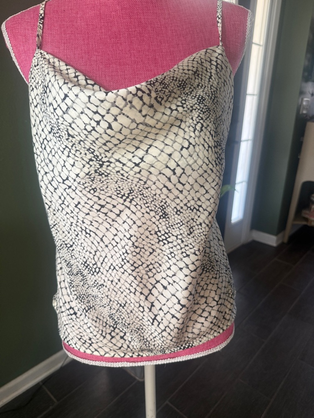 Banana Republic Black & White Snake Print Cami